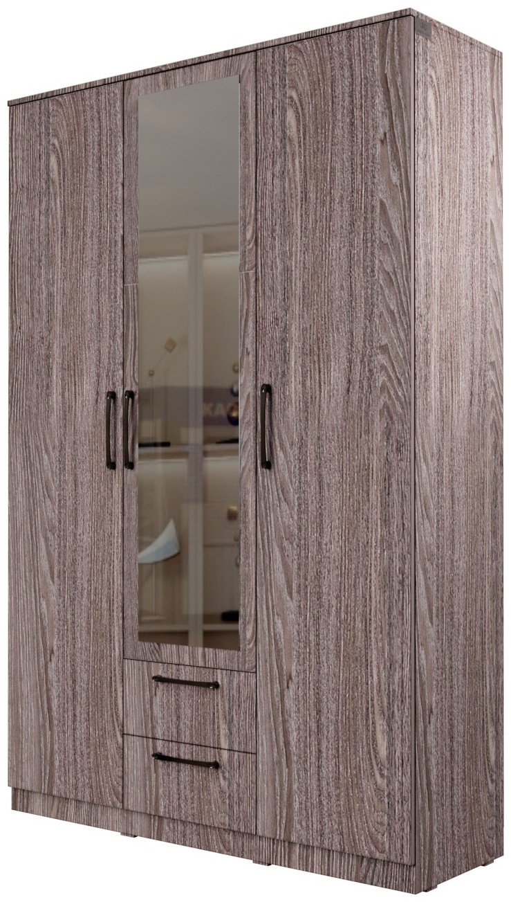Распашной шкаф Мебель Азии Вирджиния с зеркалом, 135.2x205х45 см, темно-коричневый купить,NaN