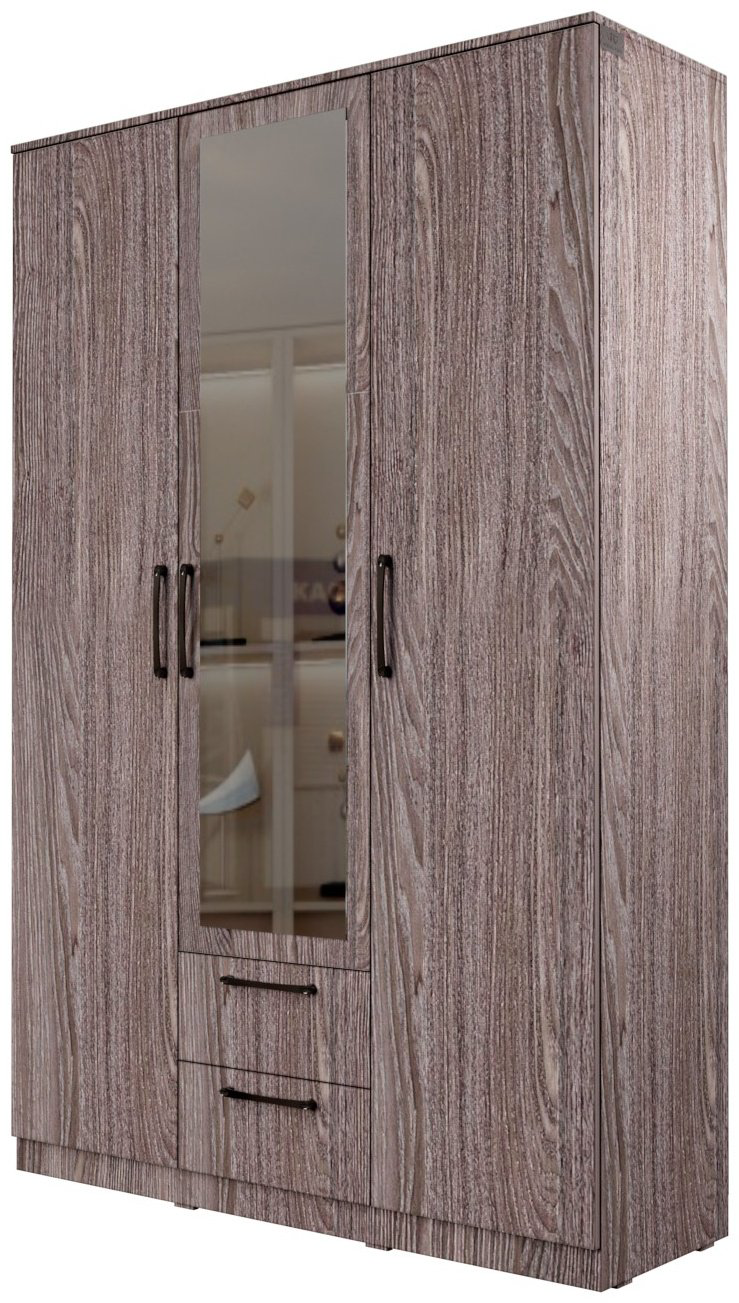 Распашной шкаф Мебель Азии Вирджиния с зеркалом, 135.2x205х45 см, темно-коричневый купить,NaN