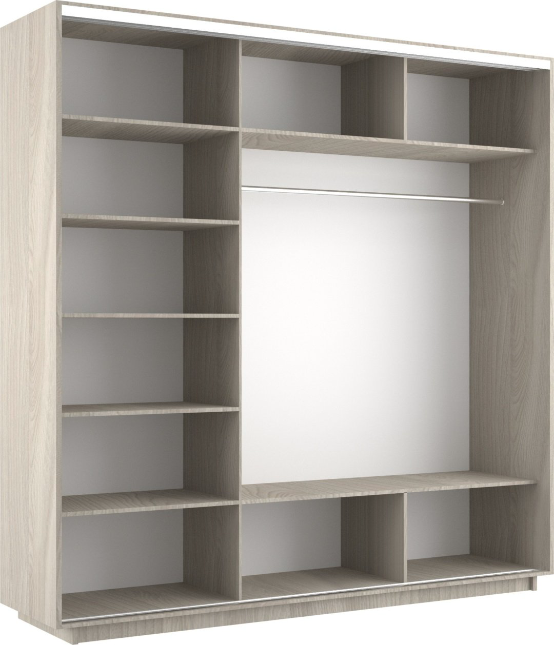 Шкаф-купе Мебель Азии Экспресс 2-180 2Д2З, 180x220х60 см, бежевый купить,NaN