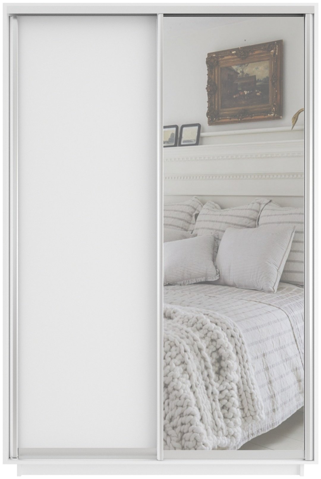Шкаф-купе Мебель Азии Экспресс 2-160, 160x220х60 см, белый купить,NaN