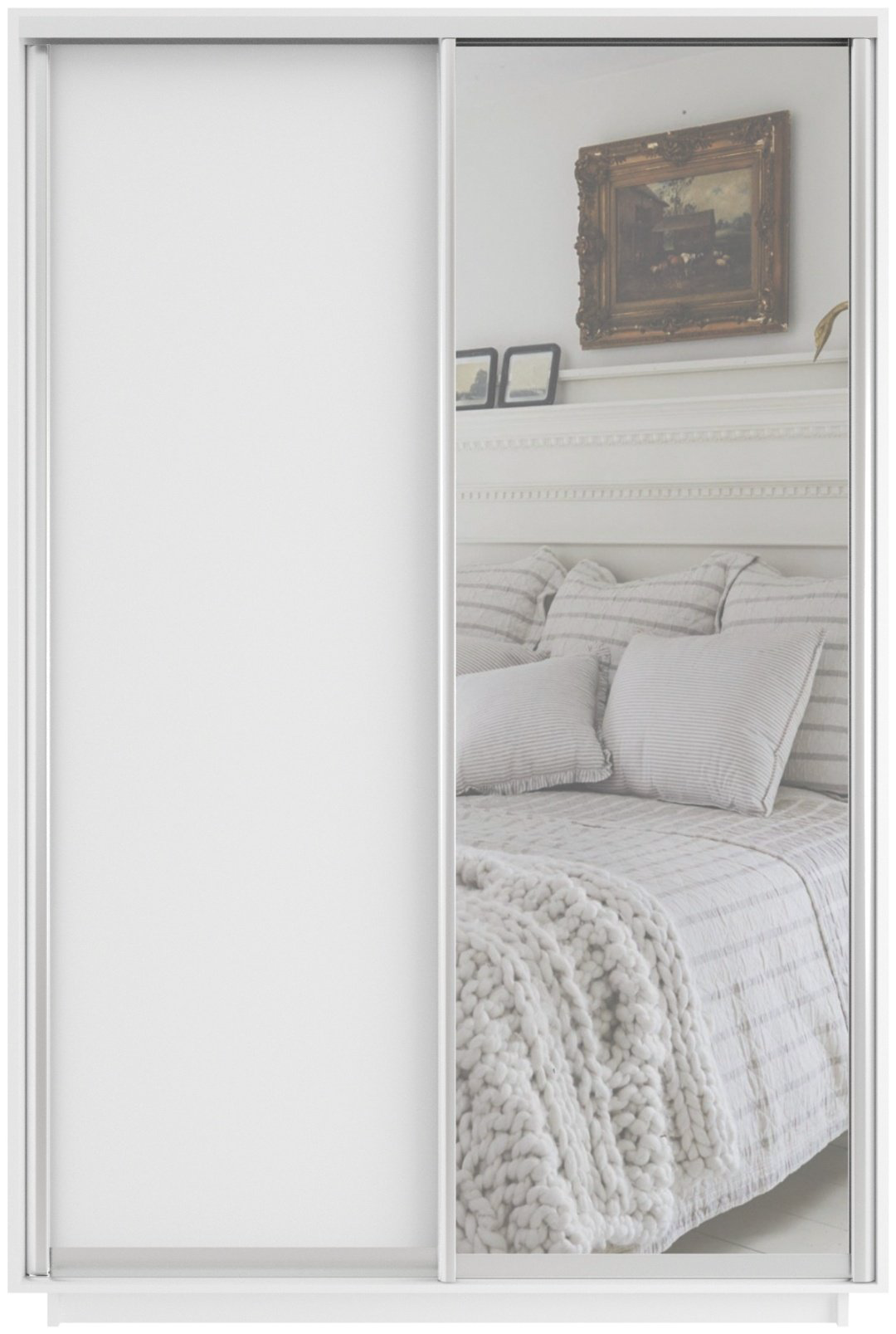 Шкаф-купе Мебель Азии Экспресс 2-160, 160x220х60 см, белый купить,NaN
