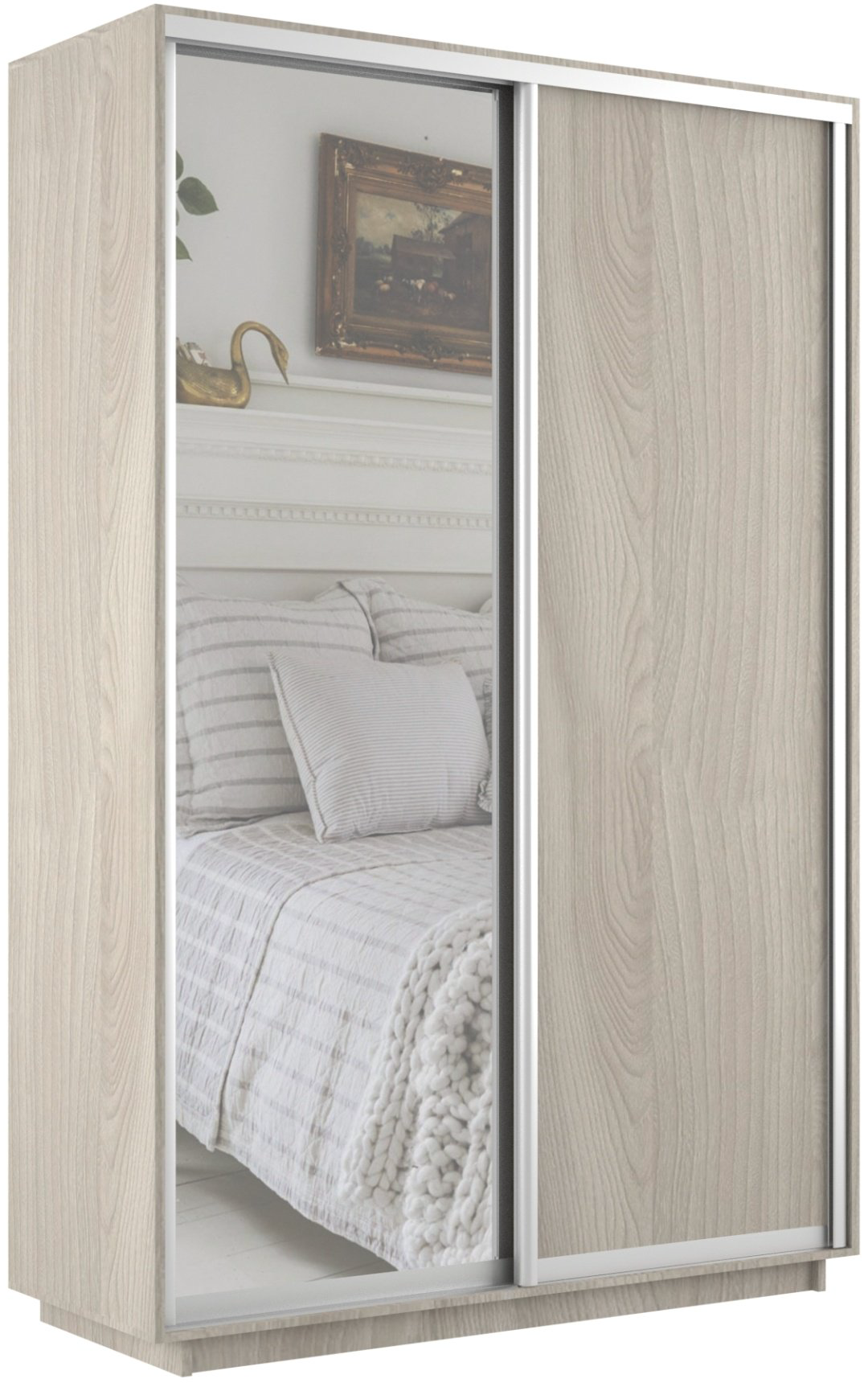Шкаф-купе Мебель Азии Экспресс 2Д1ЗП, 120x220х60 см, бежевый купить,NaN