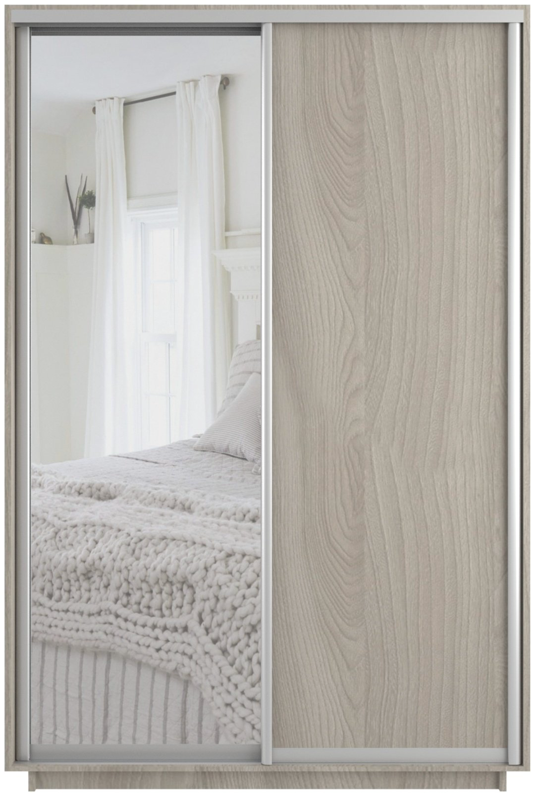 Шкаф-купе Мебель Азии Экспресс 2Д1ЗП, 120x220х60 см, бежевый купить,NaN