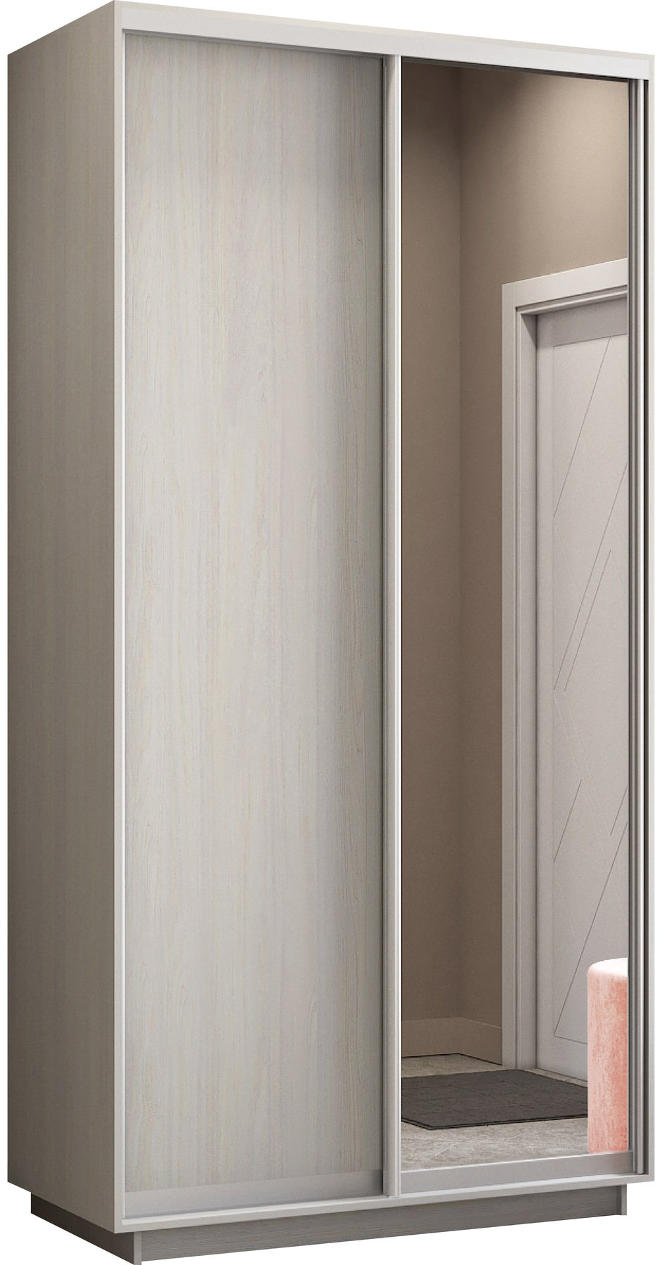 Шкаф-купе Мебель Азии Экспресс 2Д1ЗЛ, 120x220х60 см, бежевый купить,NaN