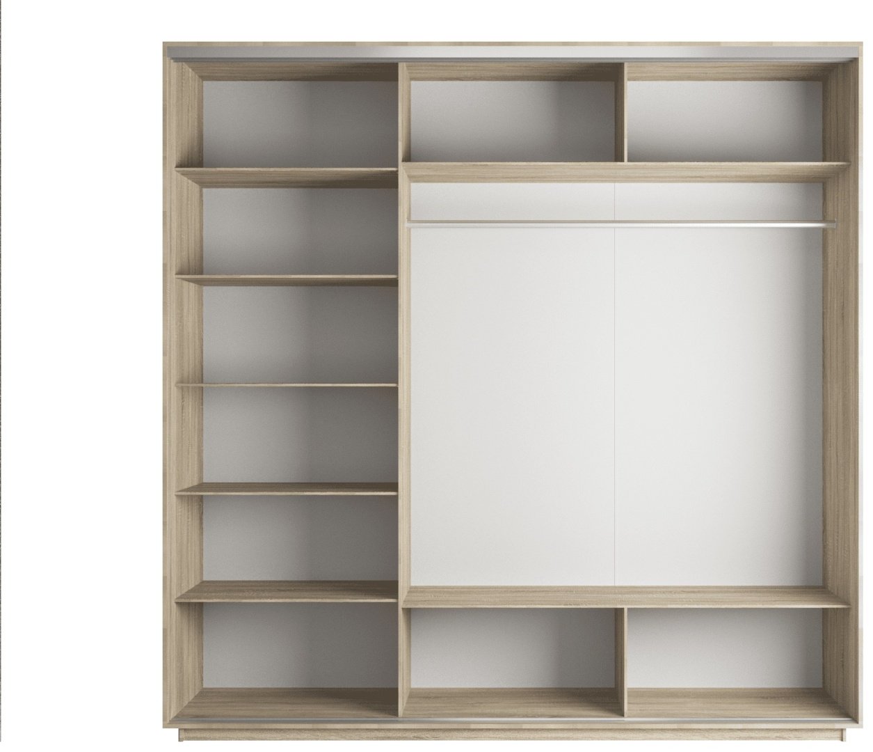 Шкаф-купе Мебель Азии Экспресс 3-240 3Д2З, 240x220х60 см, коричневый - ForteMarket Шкаф-купе Мебель Азии Экспресс 3-240 3Д2З, 240x220х60 см, коричневый купить,0
