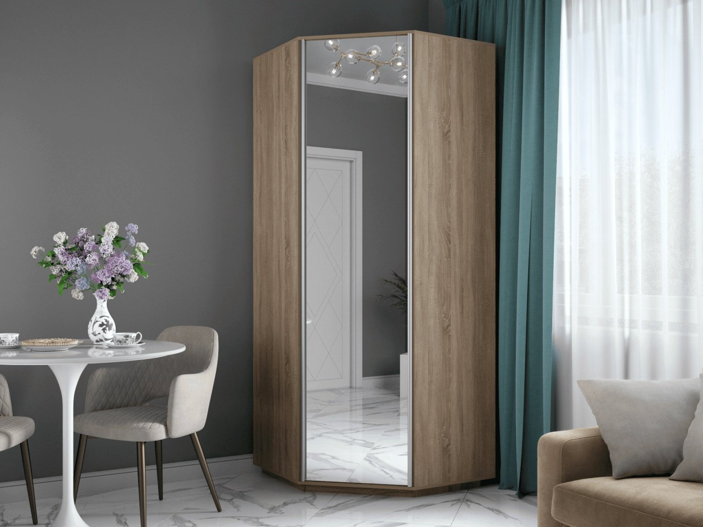 Шкаф распашной Мебель Азии Экспрес 90x220х90см коричневый купить,NaN