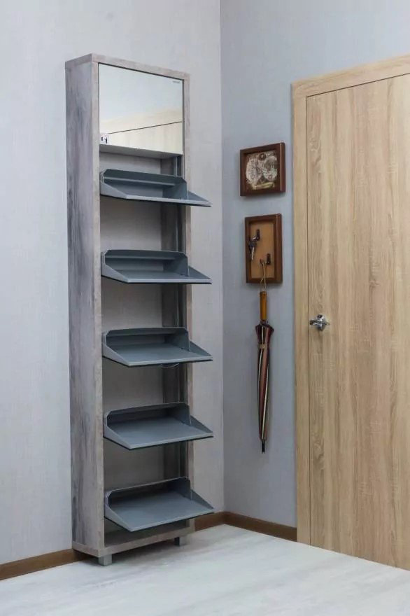 Обувница Айрон Люкс Твикс 55x19x207см серый купить,NaN