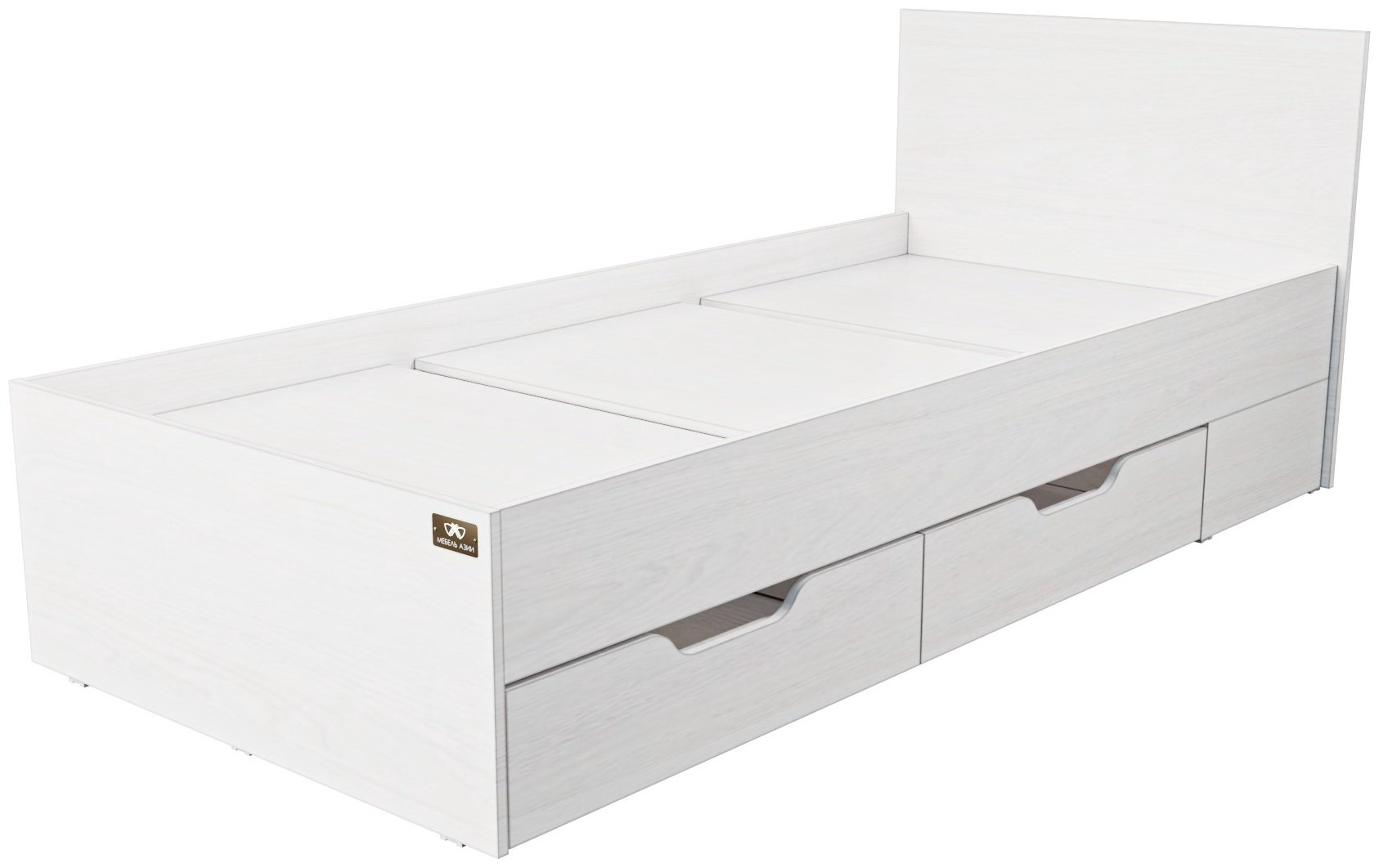 Кровать Мебель Азии Гармони с 2 ящиками 90x200см светло-серая купить,NaN
