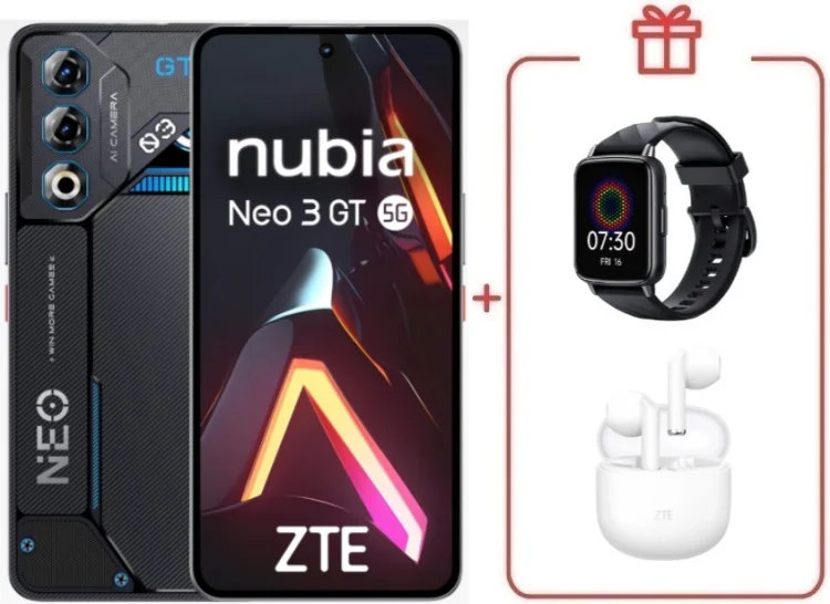 Смартфон ZTE Nubia Neo 3 GT 5G 8/256GB черный + подарок  купить,NaN
