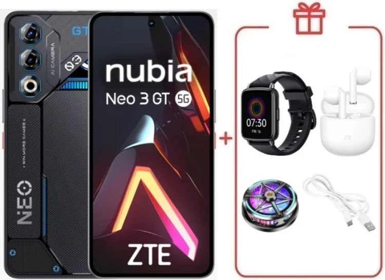 Смартфон ZTE Nubia Neo 3 GT 5G 8/256GB черный + подарок  купить,NaN