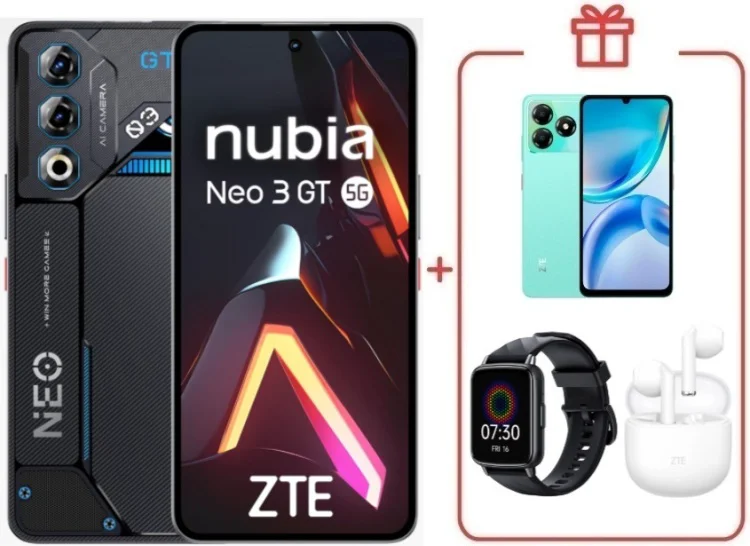 Смартфон ZTE Nubia Neo 3 GT 5G 8/256GB черный + подарок  купить,NaN