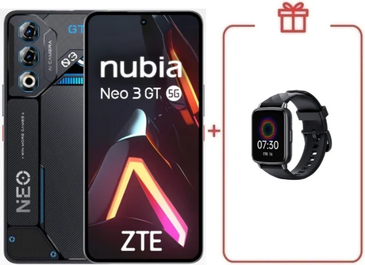 Смартфон ZTE Nubia Neo 3 GT 5G 8/256GB черный + подарок  купить,NaN