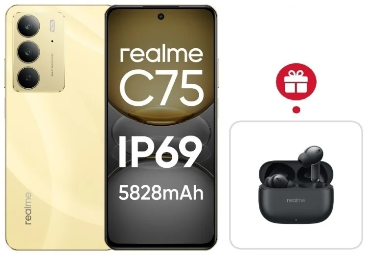 Смартфон Realme C75 4G 8/256GB Gold + подарок купить,NaN
