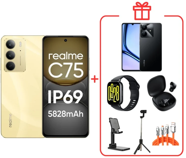 Смартфон Realme C75 4G NFC 8/128GB Gold + подарок купить,NaN