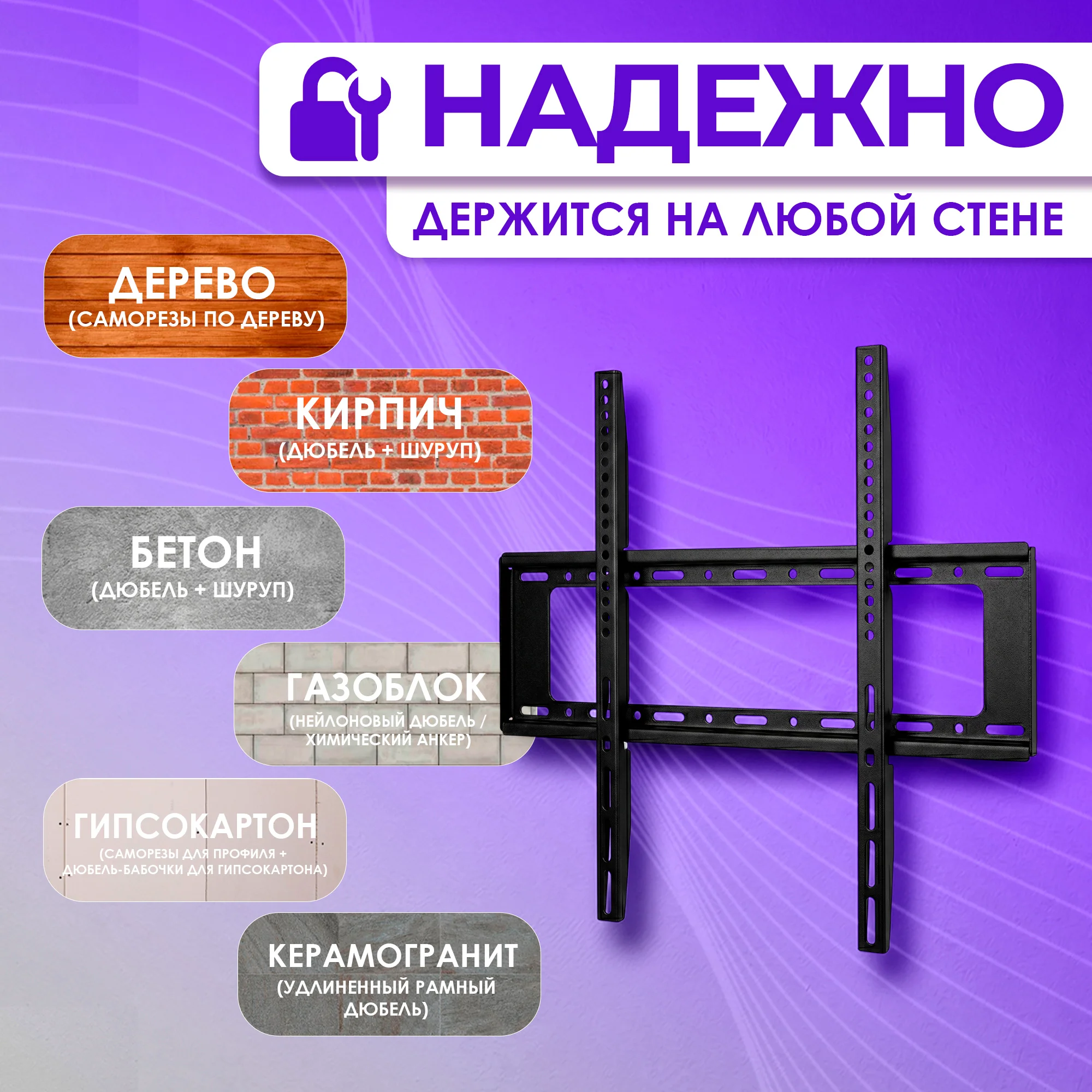 Кронштейн для телевизора Zeno NS 3285 32-85" до 75 кг чёрный