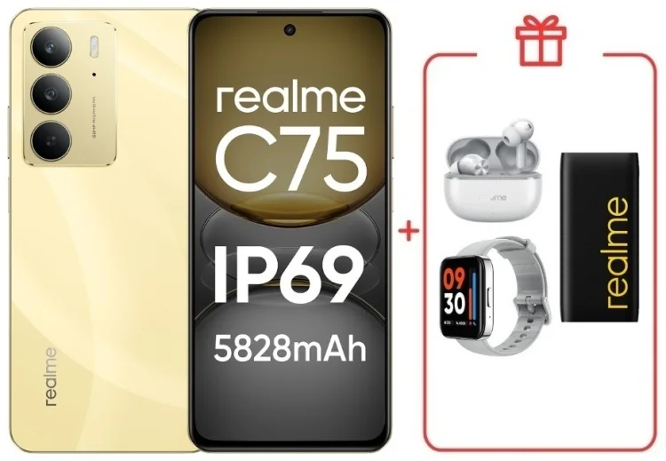 Смартфон Realme C75 4G 8/128GB Gold + подарок купить,NaN