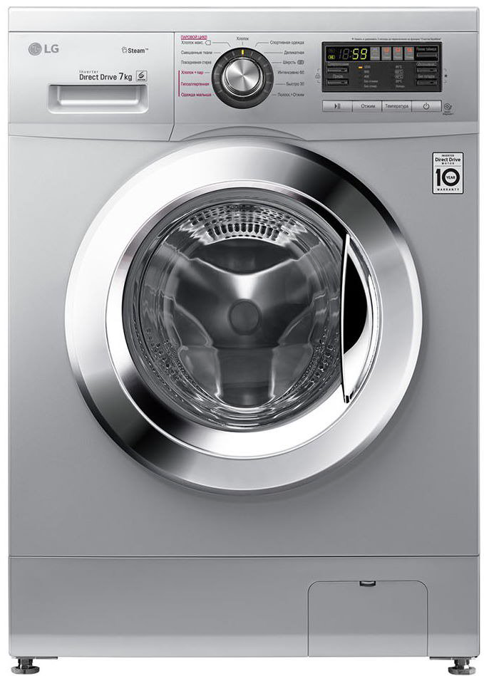 Стиральная машина LG F1296HDS4 серебристая купить,NaN