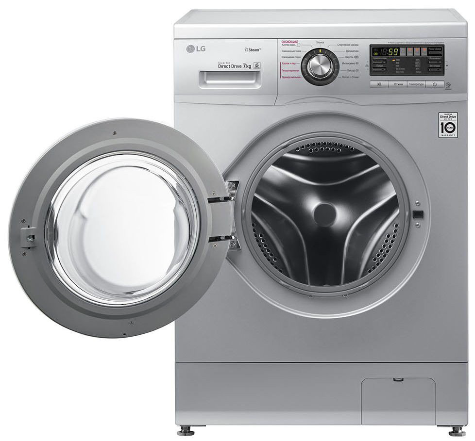Стиральная машина LG F1296HDS4 серебристая купить,NaN