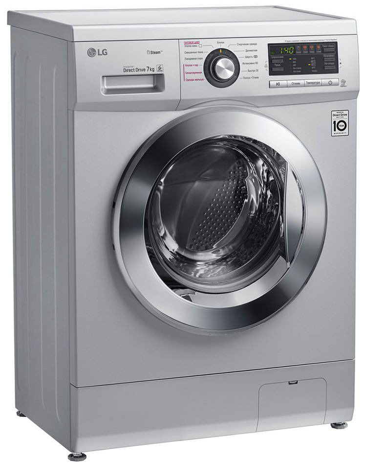 Стиральная машина LG F1296HDS4 серебристая купить,NaN