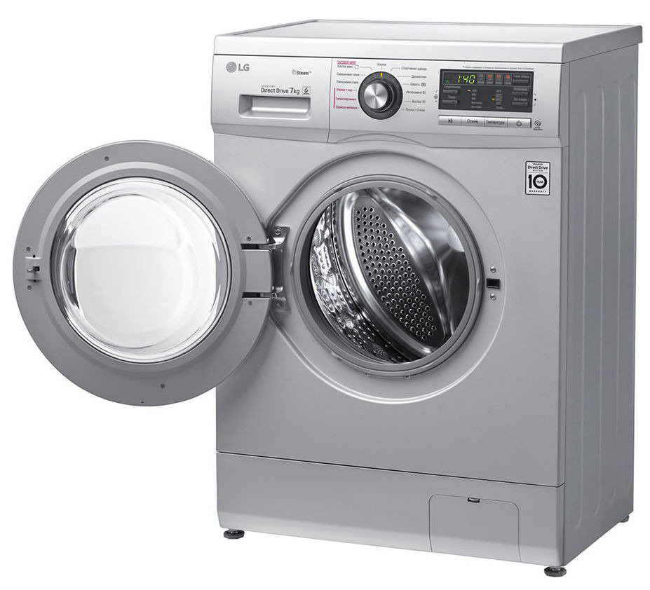 Стиральная машина LG F1296HDS4 серебристая купить,NaN