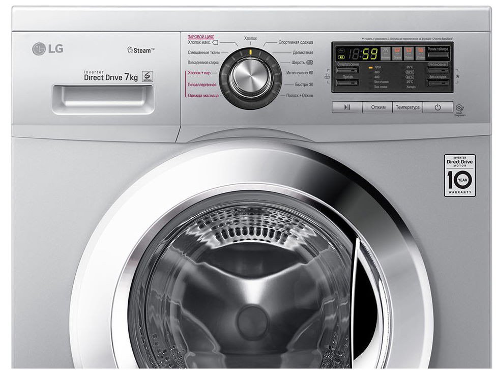 Стиральная машина LG F1296HDS4 серебристая