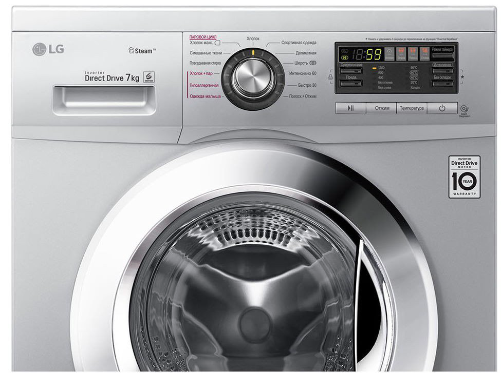 Стиральная машина LG F1296HDS4 серебристая купить,NaN
