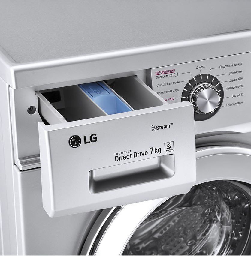 Стиральная машина LG F1296HDS4 серебристая купить,NaN