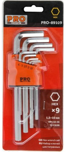 Шестигранный ключ Startul Г-образный 9 шт, PRO-89109