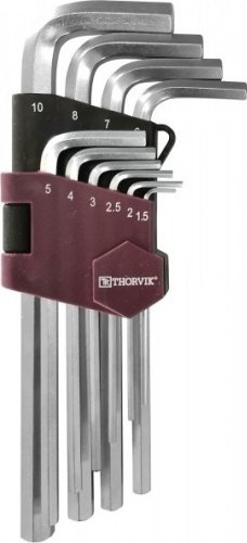 Шестигранный ключ Thorvik Г-образный 10 шт, HK10S