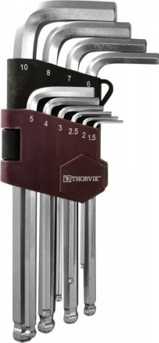 Шестигранный ключ Thorvik Г-образный 10 шт, HKB10S