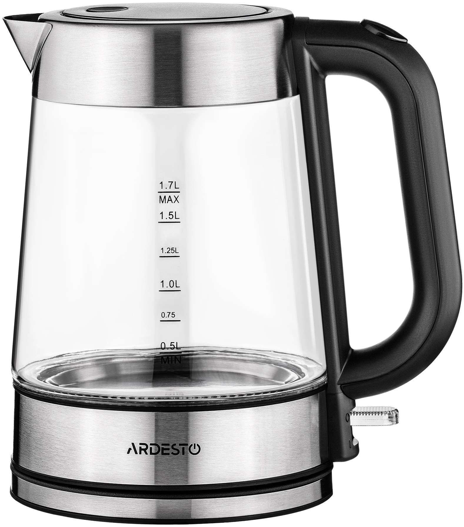 Электрочайник Ardesto EKL-F200 серебристо-черный купить,NaN