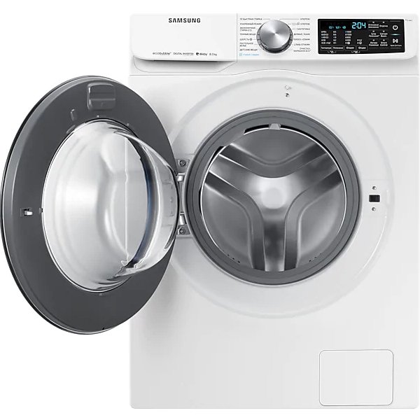 Стиральная машина Samsung WW80R62LVFWDLD белая купить,NaN