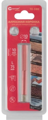 Коронка Коронка алмазная для дрели Cutop Special 10х75мм 70-590 - ForteMarket Коронка Коронка алмазная для дрели Cutop Special 10х75мм 70-590 купить,0