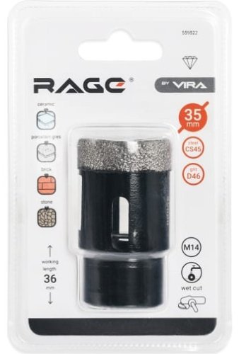 Коронка VIRA RAGE 559522 алмазная D 35 мм L 60, 1 шт