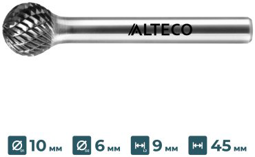 Сверло ALTECO фрезеровальное D 1009/6 MX 75642 10 мм, 1 шт.