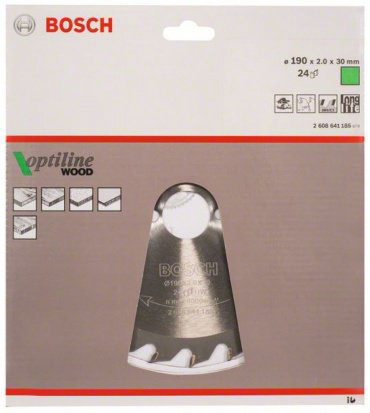 Пильный диск Bosch Optiline Wood 2608641185 190x30 мм