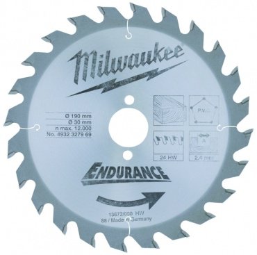 Пильный диск Milwaukee WCSB 4932327969 190x30 мм, 24Т купить,NaN