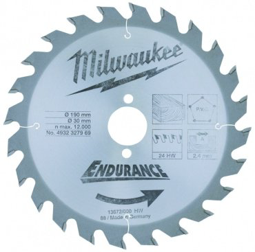 Пильный диск Milwaukee WCSB 4932327969 190x30 мм, 24Т купить,NaN