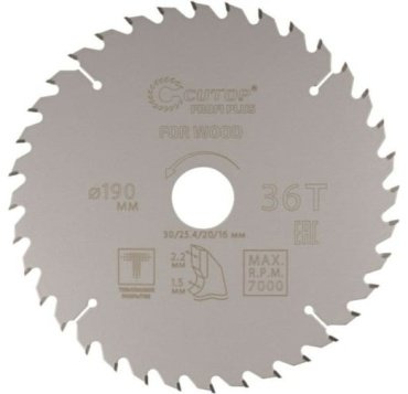 Пильный диск CUTOP 75-19036Т 190x30 мм, 36Т