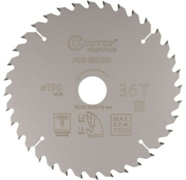 Пильный диск CUTOP 75-19036Т 190x30 мм, 36Т