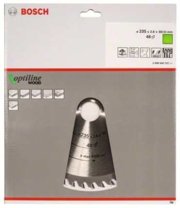 Пильный диск Bosch Optiline Wood 2608640727 235х30 мм купить,17528