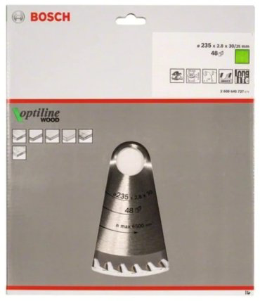 Пильный диск Bosch Optiline Wood 2608640727 235х30 мм купить,17528