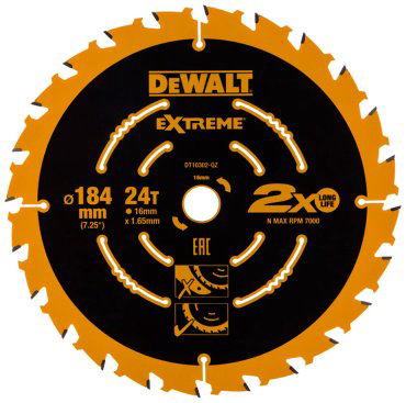 Пильный диск DeWALT DT10302-QZ 184x16 мм, 24Т купить,NaN