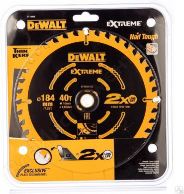 Пильный диск DeWALT DT10303-QZ 184x16 мм, 40Т