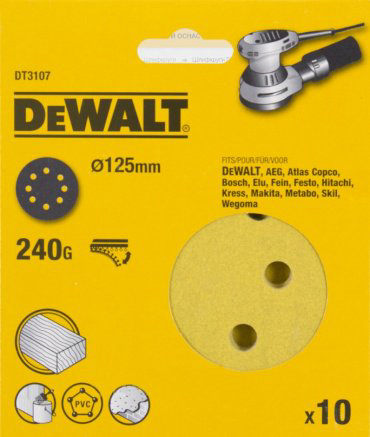 Круг Шлифовальный круг DeWALT DT3107 125 мм 10 шт купить,NaN