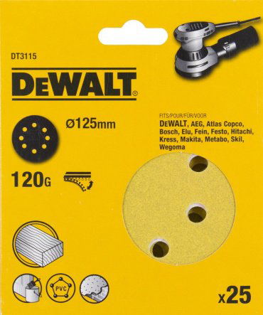 Круг DeWalt сменная липучка DT3115 25 шт купить,6530