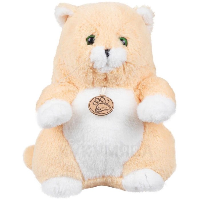 Мягкая игрушка Lapkin Толстый кот персиковый 16см