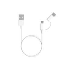 Интерфейсный кабель Xiaomi Micro USB and Type-C 30см белый