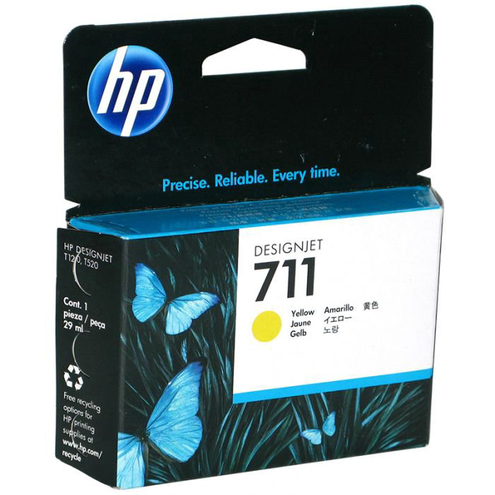 Картридж HP №711 CZ132A желтый