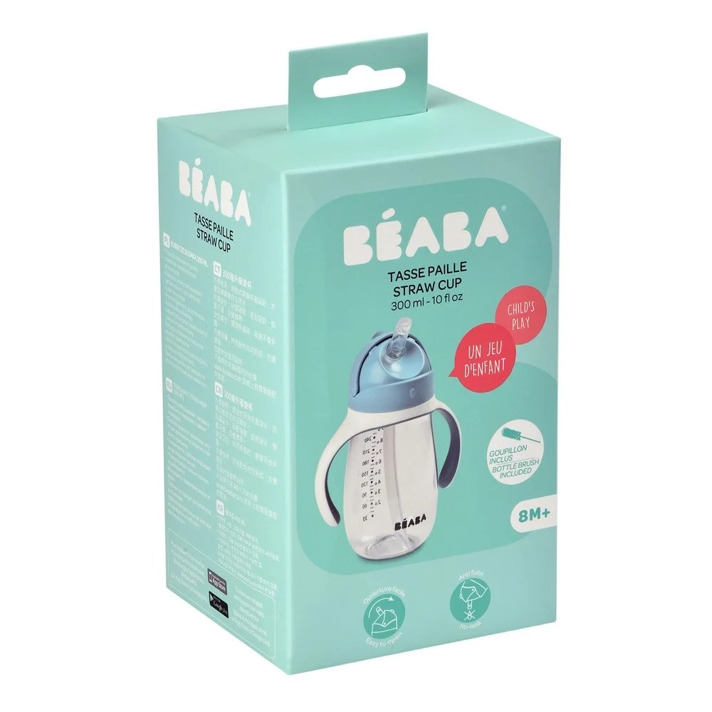 Поильник Beaba Straw Cup Windy голубой 300 мл